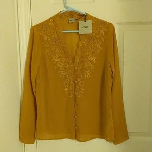 Mustard Yellow Lace Blouse